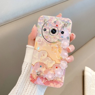 พร้อมส่ง เคสโทรศัพท์มือถือนิ่ม ปิดด้านหลัง แบบคริสตัล ลายหัวใจน่ารัก พร้อมสายคล้องมือ สําหรับ REALME11PRO+ Realme 11 Pro Plus Pro+ C53 NFC 4G 5G 2023 REALME11PRO