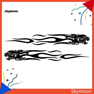 Skym* สติกเกอร์สะท้อนแสง ลายเปลวไฟ เสือ มีกาวในตัว สําหรับติดตกแต่งรถยนต์ รถบรรทุก 1 คู่