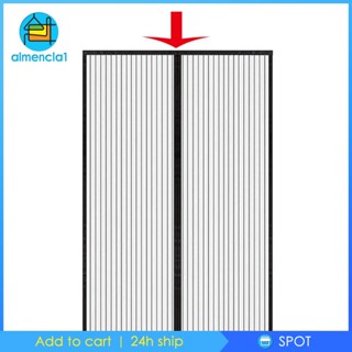 [Almencla1] ผ้าม่านตาข่าย ปิดเองได้ ทนต่อการเสียดสี สําหรับประตูลานบ้านฟาร์ม หน้าร้อน