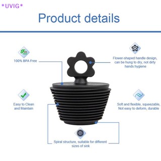 Uvig&gt; จุกปิดท่อระบายน้ํา ซิลิโคน ป้องกันการเกิดฝ้า แบบเปลี่ยน สําหรับอ่างล้างจาน ห้องน้ํา