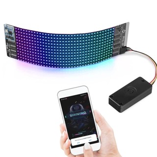 ♂จอแสดงผลอิเล็กทรอนิกส์ RGB บลูทูธ พร้อมแบตเตอรี่ Cyberpunk หน้ากากประกอบ LED อุปกรณ์เสริมกระเป๋าเป้สะพายหลัง