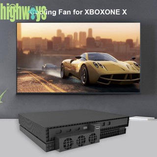 พัดลมระบายความร้อน USB ควบคุมอุณหภูมิ สําหรับ Xbox One X Console External 3 Fans [highways.th]