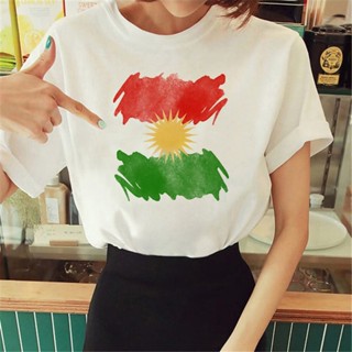 เสื้อยืด พิมพ์ลายอนิเมะ Kurdistan สไตล์ญี่ปุ่น สําหรับผู้หญิง