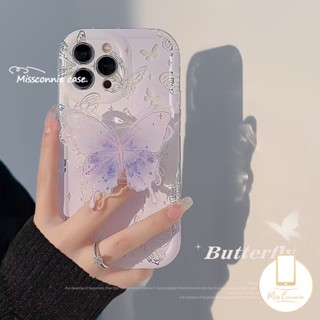 เคสโทรศัพท์มือถือแบบใส ลายผีเสื้อ พร้อมขาตั้ง แฟชั่น สําหรับ Redmi 9C 9A 9 10 10A 12C 9T A2 A1 9C NFC Redmi Note 11 10 9 11s 10s 8 10 Pro Max POCO F4