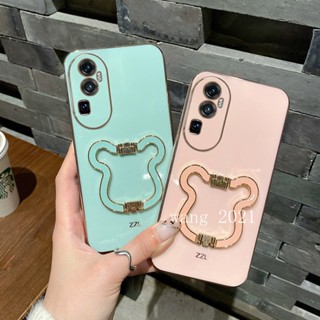 พร้อมส่ง เคสโทรศัพท์มือถือนิ่ม แบบพับได้ ลายหมี หรูหรา คุณภาพสูง สําหรับ OPPO Reno10 Pro+ Plus 5G Reno 10 Reno10Pro+ OPPO A78 NFC 4G 2023