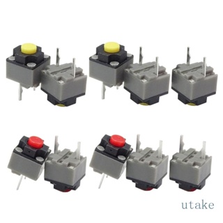 Utakee ปุ่มสวิตช์ไมโครสวิตช์ เสียงเงียบ 6x6x7 3 มม. 5 ชิ้น