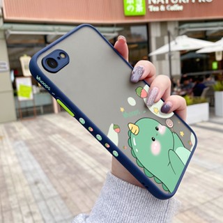 สําหรับ iPhone 7 8 se 2020 7 Plus 8 Plus เคสการ์ตูนไดโนเสาร์น้อยน่ารัก กันกระแทก ฝ้าแข็ง เคสโทรศัพท์ รูปแบบขอบ ซิลิโคนนิ่ม เคสป้องกัน