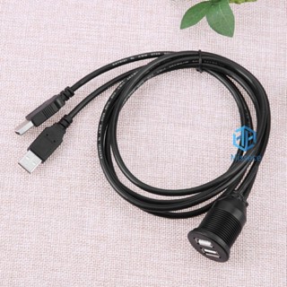 แผงแดชบอร์ดรถยนต์ Van Dashboard Flush Mount Dual USB Socket Extension Lead Panel Cable [Missece.th]