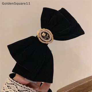 Goldensquare กิ๊บติดผม ผ้ากํามะหยี่ อัลลอย ลายดอกกุหลาบ สีดํา หรูหรา สําหรับผู้หญิง