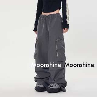 Moon กางเกงขายาว คาร์โก้ กางเกง เชือกอเมริกันคลาสิค Cargo pants 2023 NEW AG080717