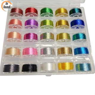 【IS】ด้ายเย็บปักถักร้อย 25 สี พร้อมกล่องใส สําหรับจักรเย็บผ้า