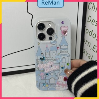 เคสโทรศัพท์มือถือ ลายปราสาทกระต่าย แต่งกลิตเตอร์ สองชั้น สําหรับ Apple Iphone 14Promax 12 13 14Promax 14plus 13 12pro 12 11 pro max Xr Xs max 7 8 Plus 13 pro max 13 12 111promax