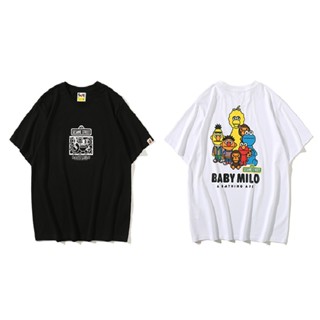 Bape× SESAME STREET Kwas เสื้อยืด พิมพ์ลายลิง kaleidoscope