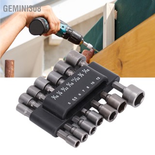 Gemini308 14 ชิ้น/เซ็ต Power Nut Driver เจาะ ชุดเครื่องมือเหล็ก 40CR Hex Shank Socket Adapter สำหรับ DIY 1/4in