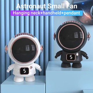 Astronaut Hanging Neck Fan Cartoon Small Fan HandheldPortable Fan USB Charging Mini Fan with Desktop Fan with Adjustable