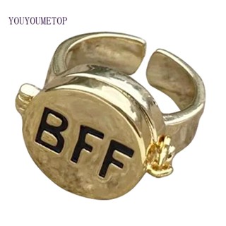 Youyo BFF แหวนเงินอัลลอย ลาย BFF น่ารัก เปิดได้