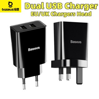 Baseus Speed Mini Dual U Charger 10.5W EU UK หัวชาร์จ 2A ชาร์จเร็ว แบบพกพา ที่ชาร์จ สําหรับปลั๊กชาร์จโทรศัพท์