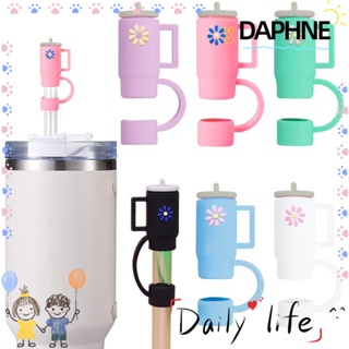 Daphne จุกปิดปลายหลอดซิลิโคน ลายการ์ตูน ใช้ซ้ําได้ สําหรับ Stanleys Cup Accessories Bar 5 ชิ้น