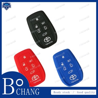 Bochang ปลอกกุญแจซิลิโคน สําหรับ Toyota Alphard Vellfire Keyless Remote [6 ปุ่ม]