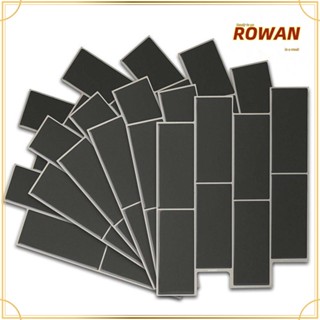 Rowans สติกเกอร์ติดผนัง ลายอิฐ สีเทา มีกาวในตัว กันน้ํา ลอกออกได้ สําหรับตกแต่งบ้าน ห้องน้ํา DIY