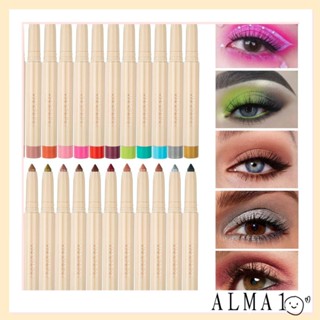 ALMA อายแชโดว์ ดินสอเขียนขอบตา เนื้อแมตต์ กลิตเตอร์ กันน้ํา 12 สี