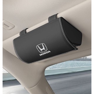 HONDA LOGO car glasses sunglasses storage box N-WGN SHUTTLE N-BOX BRIO AMAZE Fit City Civic type-r cr-v br-v ODYSSEY freed pilot n7x Accord interior modification sun visor business card / card storage folding leather bag