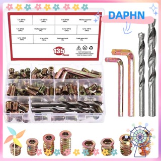 DAPHS เม็ดมีดกลึง ชุบสังกะสี 9 มม. 11 มม. 1/4 นิ้ว 5/16 นิ้ว M6 M8 สําหรับเฟอร์นิเจอร์ไม้ 135 ชิ้น