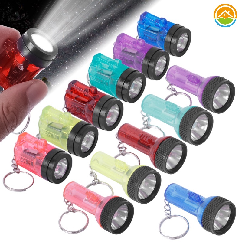 ไฟฉาย LED ขนาดเล็ก แบบพกพา พร้อมพวงกุญแจ / จี้ไฟแฟลช แบบสั้น ยาว / โคมไฟพกพาฉุกเฉิน เดินป่า กลางแจ้ง