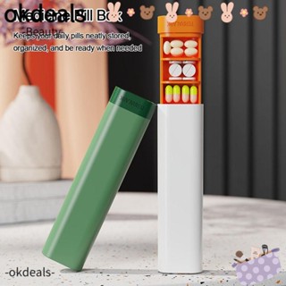 OKDEALS กล่องใส่ยา แท็บเล็ต 7 ช่อง สําหรับเดินทาง