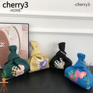 CHERRY3 กระเป๋าถือ กระเป๋าสะพายไหล่ กระเป๋าช้อปปิ้ง ผ้าถัก ใช้ซ้ําได้