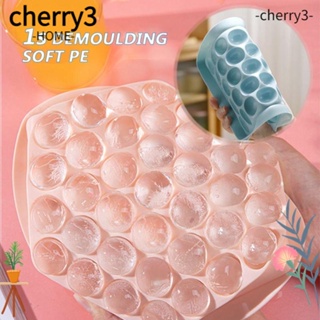 Cherry3 แม่พิมพ์ทําน้ําแข็ง ฮอกกี้ ทรงกลม 37 ช่อง เกรดอาหาร ขนาดเล็ก สําหรับทําอมยิ้ม วิสกี้ บอล