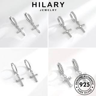 HILARY JEWELRY ต้นฉบับ เครื่องประดับ ตุ้มหู เครื่องประดับ ข้ามง่าย 925 ต่างหู หนีบ ห่วง Silver แฟชั่น มอยส์ซาไนท์โกลด์ เงิน เกาหลี แท้ ผู้หญิง M093