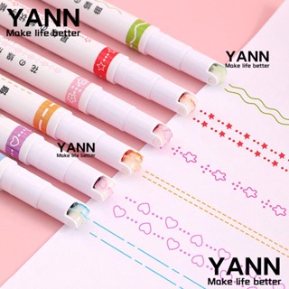 Yann1 ปากกาไฮไลท์ ทรงโค้ง ลายดอกไม้ หลายรูปทรง สําหรับวาดภาพ ไฮไลท์ 6 ชิ้น