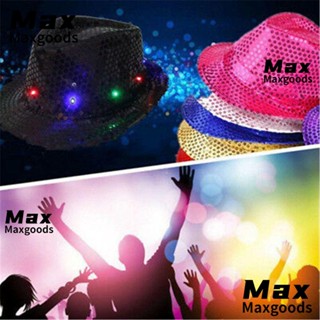 Maxg หมวกแจ๊ส มีไฟกระพริบ Led Fedora Trilby