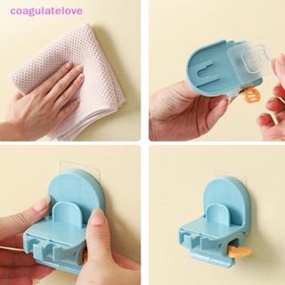 Coagulatelove ชั้นวางแปรงสีฟัน แบบติดผนัง พร้อมที่บีบยาสีฟัน สําหรับห้องน้ํา [ขายดี]