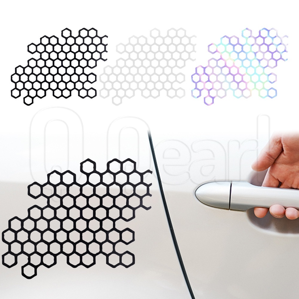 สติกเกอร์เลเซอร์ ลายรังผึ้ง กันน้ํา มีกาวในตัว สําหรับตกแต่งกันชนรถยนต์ รถจักรยานยนต์ DIY