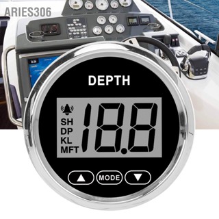 Aries306 52mm/2in Marine Depth Gauge Rang 100m/110yd แสงพื้นหลังสีขาวกันน้ำสำหรับเรือยอชท์ตกปลา