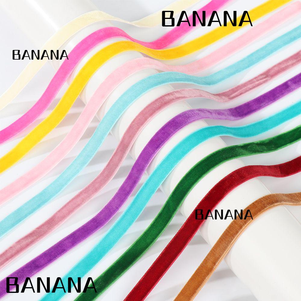 Banana1 ริบบิ้นกํามะหยี่ ขนาด 10 มม. ยาว 50 หลา สําหรับห่อของขวัญ