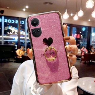 เคสโทรศัพท์มือถือแบบแข็ง พร้อมแหวนขาตั้ง หรูหรา สําหรับ Oppo Reno10 Pro Global Version Reno 10 Pro+ 5G 2023 Reno10Pro Plus