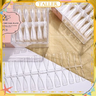 ✧Ready Stcok Annies 504pcs/1box Nail Art Fake Nail Japanese Traceless Transparent Crescent Shallow Half Nail Piece Manicure Tool For Nail Shop 2 Designs TALLER