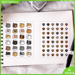 ✥Anything4✥【พร้อมส่ง】สติกเกอร์ ลายแมวน่ารัก สร้างสรรค์ DIY สําหรับติดตกแต่งสมุดแพลนเนอร์ 2 แผ่น