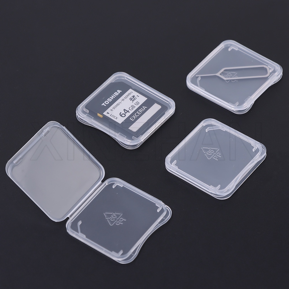1/10 ชิ้น กันฝุ่น SD เมมโมรี่การ์ด ป้องกัน โปร่งใส มาตรฐาน SD การ์ด เคสมินิ แบบพกพา SDHC ที่เก็บการ์ด ที่เก็บข้อมูล
