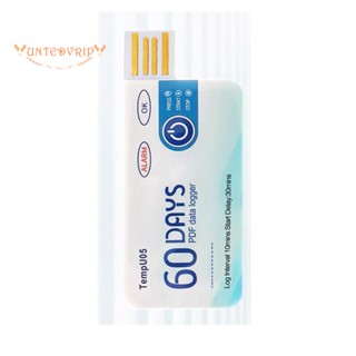 เครื่องวิเคราะห์อุณหภูมิ TempU05 60 วัน เครื่องวิเคราะห์อุณหภูมิ แบบใช้แล้วทิ้ง อุณหภูมิเกิน สัญญาณเตือนอุณหภูมิ ล็อกเกอร์ข้อมูล PDF USB