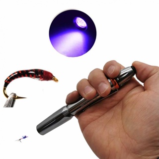 Fly Tying Light 14 ซม. * 18 มม. อุปกรณ์เสริมอลูมิเนียมอัลลอยด์ + ไฟเรซิน UV เหล็ก