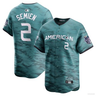 Ani 2023-2024 MLB เสื้อคาร์ดิแกนเบสบอล ลาย All Star Jersey Marcus Semien Button Down