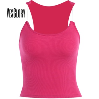 Vesglory เสื้อกล้าม คอยู เซ็กซี่ สีพื้น แฟชั่นสําหรับผู้หญิง 2023