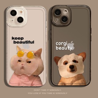 หน้ากากเคสโทรศัพท์น่ารักสำหรับสุนัขและแมวสำหรับ iPhone