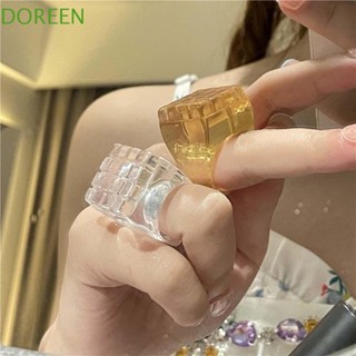 Doreen แหวนเรซิ่น ตาข่าย สไตล์เกาหลี เครื่องประดับแฟชั่น สําหรับผู้หญิง