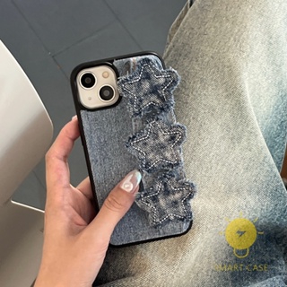 For เคสไอโฟน 14 Pro Max [Denim Star Strap Relax Jeans] เคส Phone Case For iPhone 14 Pro Max Plus 13 12 11 For เคสไอโฟน11 Ins Korean Style Retro Classic Couple Shockproof Protective TPU Cover Shell