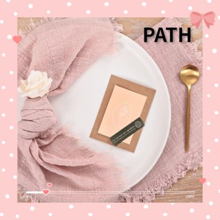 Path ผ้าเช็ดปาก ผ้าฝ้าย และผ้าลินิน 16.5 นิ้ว ประดับพู่ สีชมพู สําหรับปาร์ตี้ 8 ชิ้น